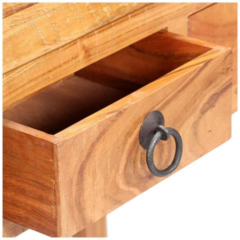 Scrivania 90x40x107cm In Legno Massello Di Acacia - Foto 2