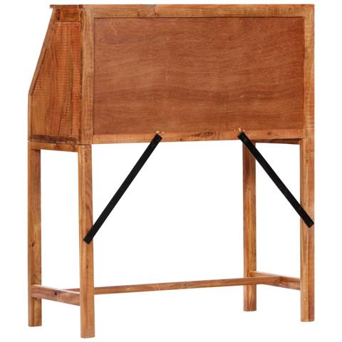 Scrivania 90x40x107cm In Legno Massello Di Acacia - Foto 9