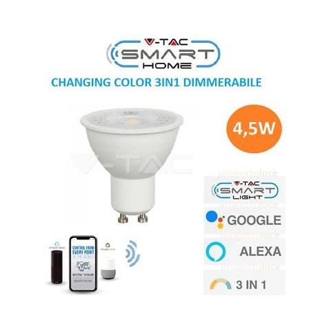 Smart Vt-5164 Lampadina Led Wi-fi Gu10 4,5w Faretto Spotlight 110° Rgb+w 4in1 Dimmerabile - Sku 2757 - Foto 1