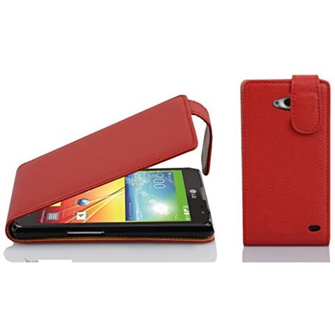 Custodia Compatibile Con Lg L70 In Rosso Cremisi - Coperchio Protettivo In Design Flip Realizzato In Similpelle Testurizzata - Foto 1