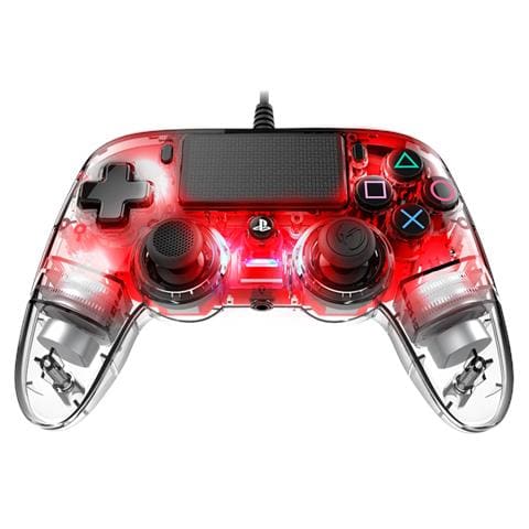 Controller con Cavo per Pc e PlayStation 4 Colore Rosso Trasparente - Foto 1