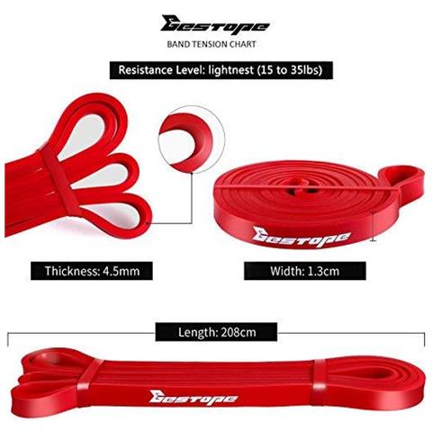 Resistance Band Pull Up Assist Band Powerlifting E Yoga Premium Durevole Di Lattice Di Allenamento Stretch Esercizio Loop Crossfit Banda Per Uomini E Donne Formazione Fitness Rosso Della Fascia - Foto 4
