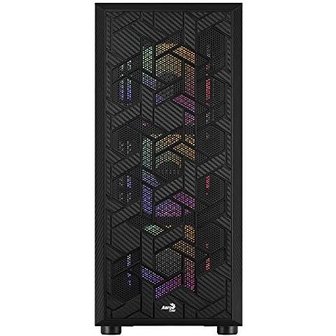 Hivebk, Case Pc Atx, 4x Ventole Frgb, Griglia + Vetro Temperato, Nero - Foto 3