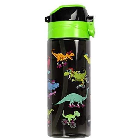 Robusta E Pratica Bottiglia Bambini Acqua Con Paglia A Perfetta Tenuta Eco Friendly Bpa Bottiglia Di Corsa O Una Bottiglia Dacqua Per Bambini Sport - Skaters Dinosaur - 600ml - Foto 2