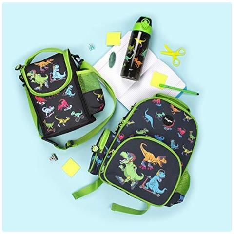 Robusta E Pratica Bottiglia Bambini Acqua Con Paglia A Perfetta Tenuta Eco Friendly Bpa Bottiglia Di Corsa O Una Bottiglia Dacqua Per Bambini Sport - Skaters Dinosaur - 600ml - Foto 4