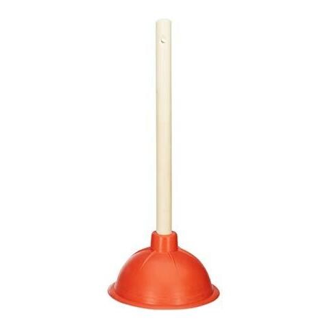 Toilet Plunger Drain Cleaner Gomma Ventosa Staccabile Manico In Legno Con Occhiello Vasca E Doccia 30 Cm Rosso Naturale 36 X 14.7 Cm - Foto 1