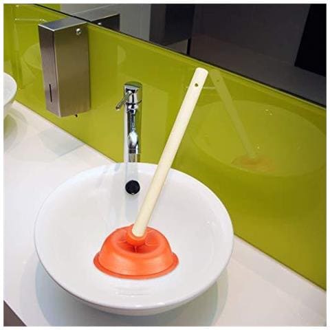 Toilet Plunger Drain Cleaner Gomma Ventosa Staccabile Manico In Legno Con Occhiello Vasca E Doccia 30 Cm Rosso Naturale 36 X 14.7 Cm - Foto 4