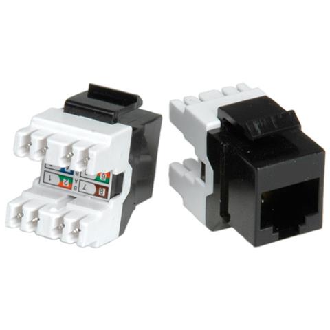 Cat. 5e Keystone Jack, RJ-45, unshielded black, Nero - Foto 1