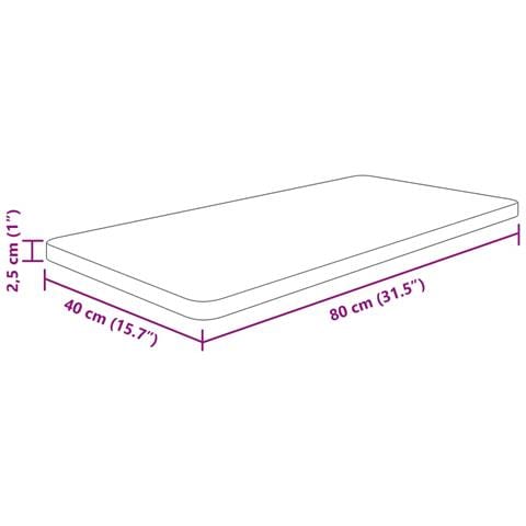 Piano Bagno Marrone Scuro 80x40x2,5cm Legno Massello Trattato - Foto 2