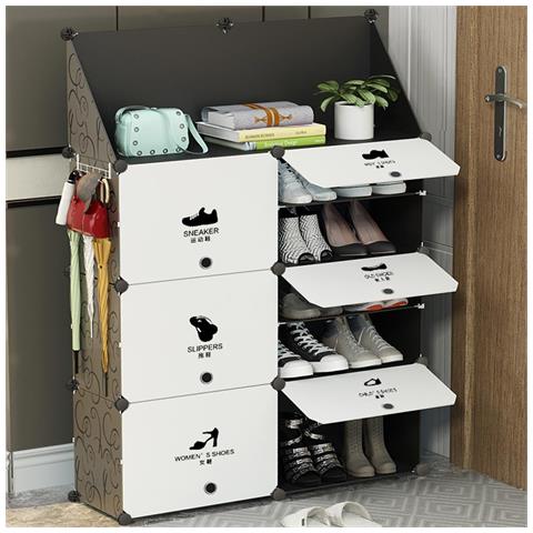 Scarpiera Modulare 6 Cubi + Ripiano Mobile Porta Scarpe Componibile 20 Paia - Foto 1