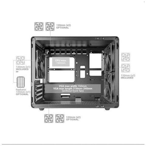 Case MC-MPRO Mini Tower ATX, Micro-ATX / Mini-ITX 2 Porte USB3.0 x1 / USB2.0 x1 Colore Nero - Foto 4