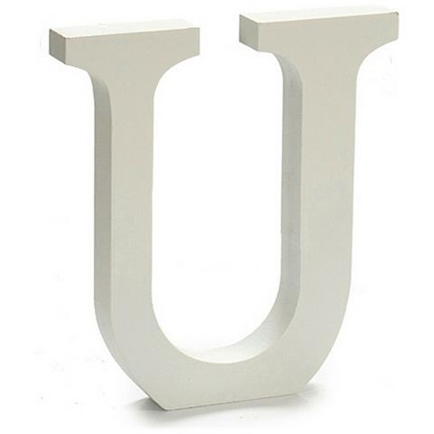Lettera U Legno Bianco (1,8 X 21 X 17 Cm) (12 Unità) - Foto 2