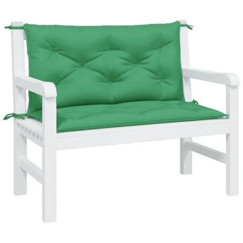 Cuscini Panca Da Giardino 2pz Verdi 100x50x7cm Tessuto Oxford - Foto 3