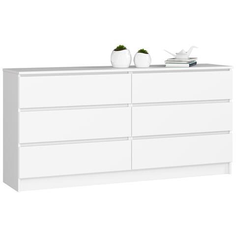 Cassettiera K160, 6 cassetti, 160x40x77 cm, Colore Bianco - Foto 1