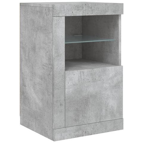 Armadietto Con Luci Led Grigio Cemento In Legno Multistrato - Foto 3