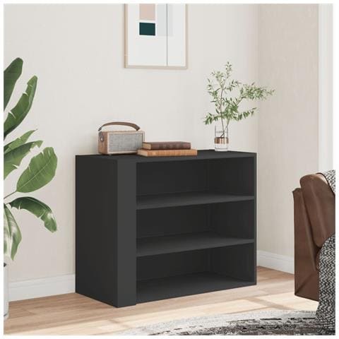 Armadietto A Muro Nero 75x35x60 Cm In Truciolato - Foto 3