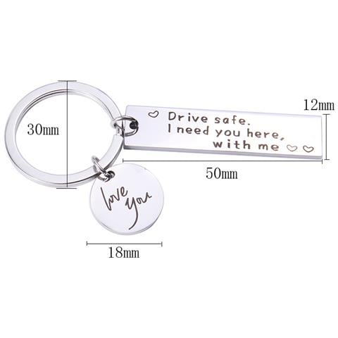 Portachiavi ""drive Safe"" In Acciaio Inox Argento 2-pack - Foto 2