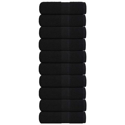 Asciugamani Ospiti 10 Pz Neri 30x50 Cm 360 G /m 100% Cotone - Foto 1