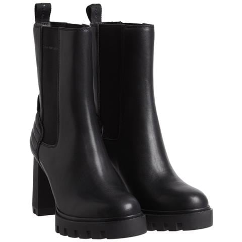 Platform Chelsea Boot Stivaletti Pelle Scarpe Donna Nero Eu 41, Yw0yw01140 0gt - Foto 2