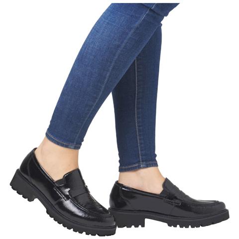 Black Elegant Closed Ladies Shoes Mocassino Pelle Scarpe Donna Nero Eu 39, D8602-00 - Foto 2