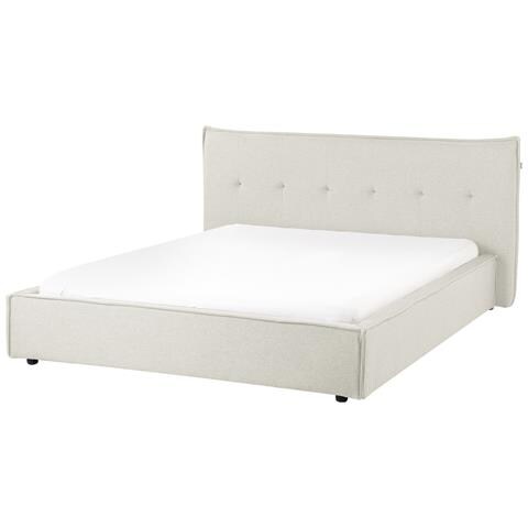 Letto Ad Acqua Lino Sintetico Lestre 160 X 200 Cm Bianco Sporco - Foto 2