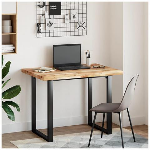 Piano Scrivania A Olio 80x70x4 Cm Legno Massello Di Acacia - Foto 2