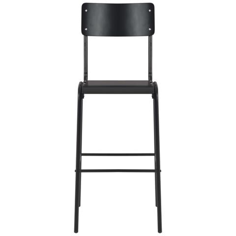 Sedie Da Bar 2 Pz Nere In Compensato Solido E Acciaio - Foto 1