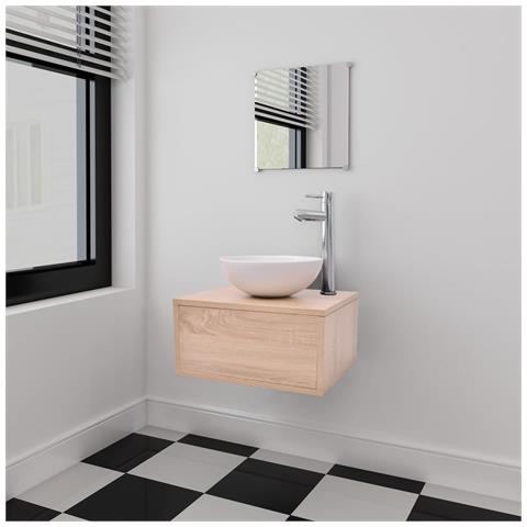 Mobili Da Bagno Con Lavabo Set 3 Pz Beige - Foto 8