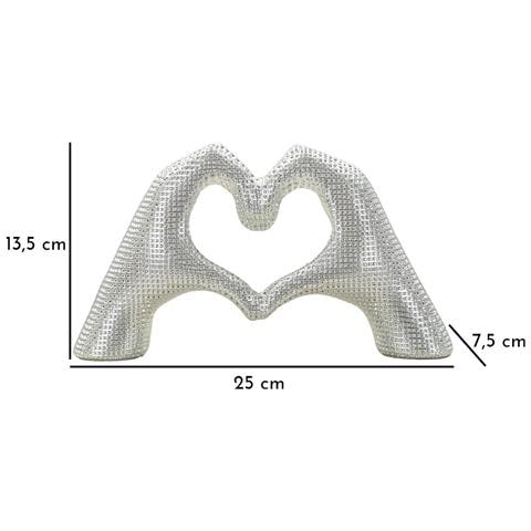 Scultura Mani - Argento - Poliresina - 13,5x25x7,5 Cm - Foto 7