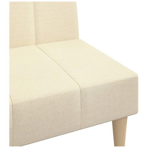 Divano Letto a 2 Posti Crema in Tessuto - Foto 9