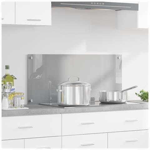 Schienale Cucina  Grigio Chiaro 90x40x0,6 cm in Vetro Temperato - Foto 2