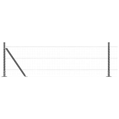 Posti per Recinzione con Piastra di Base 13 pz Ø32mm 70cm Acciaio Zincato - Foto 1