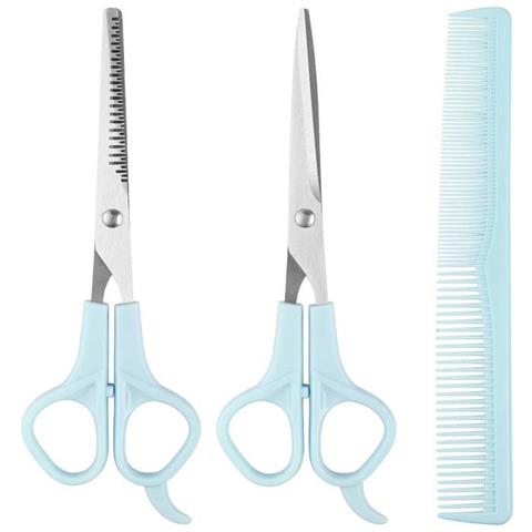 Set Di Forbici Per Capelli 3 Pezzi: Kit Professionale Per Frangia E Styling Blue - Foto 1