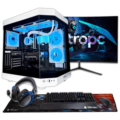 Pc Gaming Pack Platinum Bianco - I7-14700kf, Rtx 5060 Ti 16 Gb, 32 Gb Ddr5, 2 Tb M2, Win11, Monitor 27"" 2k 165hz Curvo E Accessori Gaming Completi - Pronto Per Giocare - Foto 1