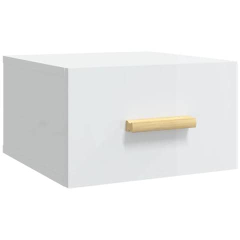 Lusso Casadino -  Comodino A Muro Bianco Lucido 35x35x20 Cm - Foto 1