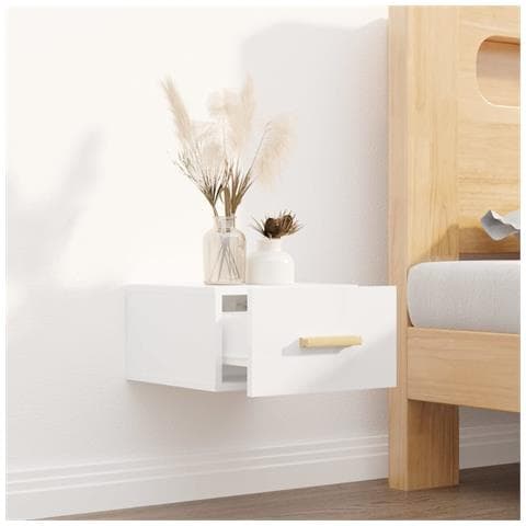 Lusso Casadino -  Comodino A Muro Bianco Lucido 35x35x20 Cm - Foto 2