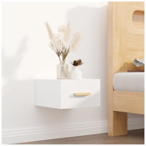 Lusso Casadino -  Comodino A Muro Bianco Lucido 35x35x20 Cm - Foto 8