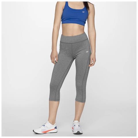 Leggings Da Allenamento Da Donna Lunghezza 3/4 Grigio Mélange Taglia Xs - Foto 2