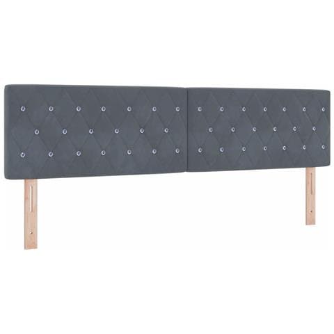 Testiera LED Argille con testiera Grigio scuro 90 cm Velluto - Foto 1