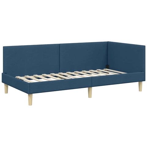 Cornice del letto ad angolo Altro con testiera Blu 100 x 200 cm - Foto 1