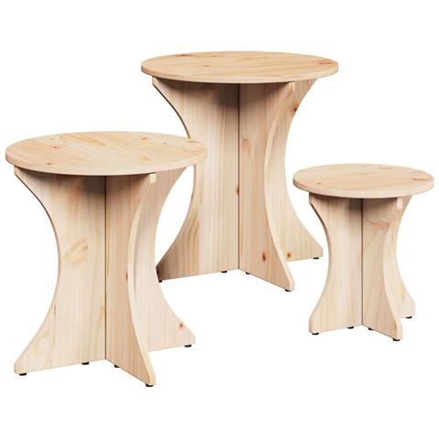 Tavolino da salotto 3 pcs Naturale 46 x 46 x 47 cm - Foto 1