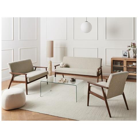 Set Da Salotto 6 Posti Esrum Tessuto Marrone Scuro /grigio - Foto 1