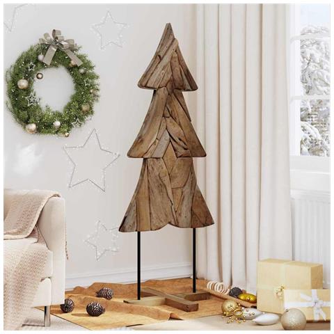 Albero di Natale Marrone 150 cm Legno massello di teak - Foto 2