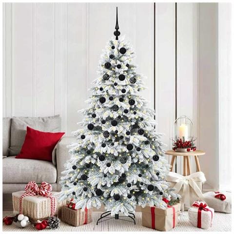 Albero di Natale artificiale con 300 LED Bianco 180 cm PE e PVC - Foto 2