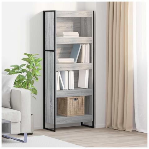 Armadio per Libri Grigio Sonoma 80 x 30 x 155 cm - Foto 2