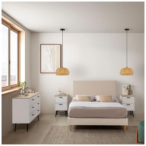 Testiera Niebla 150x60 Cm Tessuto Pecora Beige - Foto 2
