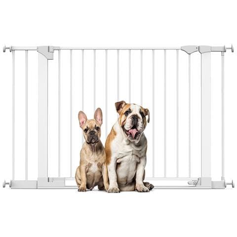 Bettacare Cancelletto Per Cani Safestep, Bianco, 117cm - 124cm, Passaggio Extra Basso, Apertura Extra Larga Di 81cm - Foto 1