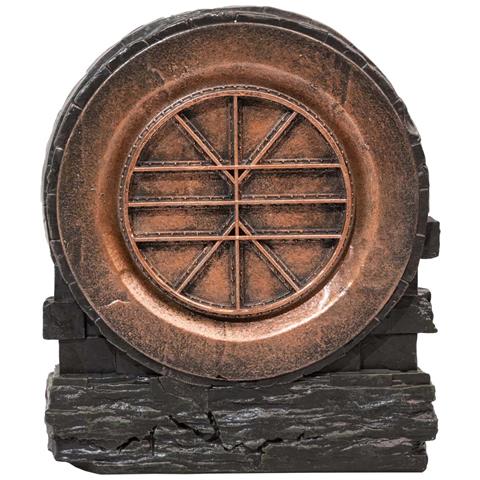 Serre-libri Decorativo Camera Dei Segreti In Resina Scolpita, Grigio Scuro - Foto 4