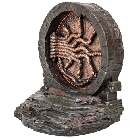 Serre-libri Decorativo Camera Dei Segreti In Resina Scolpita, Grigio Scuro - Foto 1