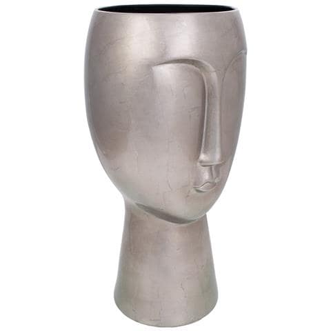 Figura Viso In Ceramica Grigia 25,5x25,5x52h - Foto 1